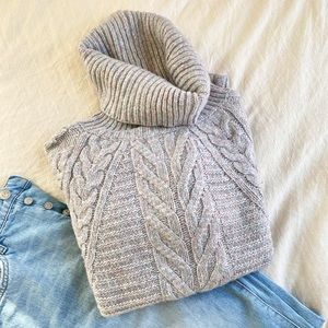 Multicolor Braided Turtleneck